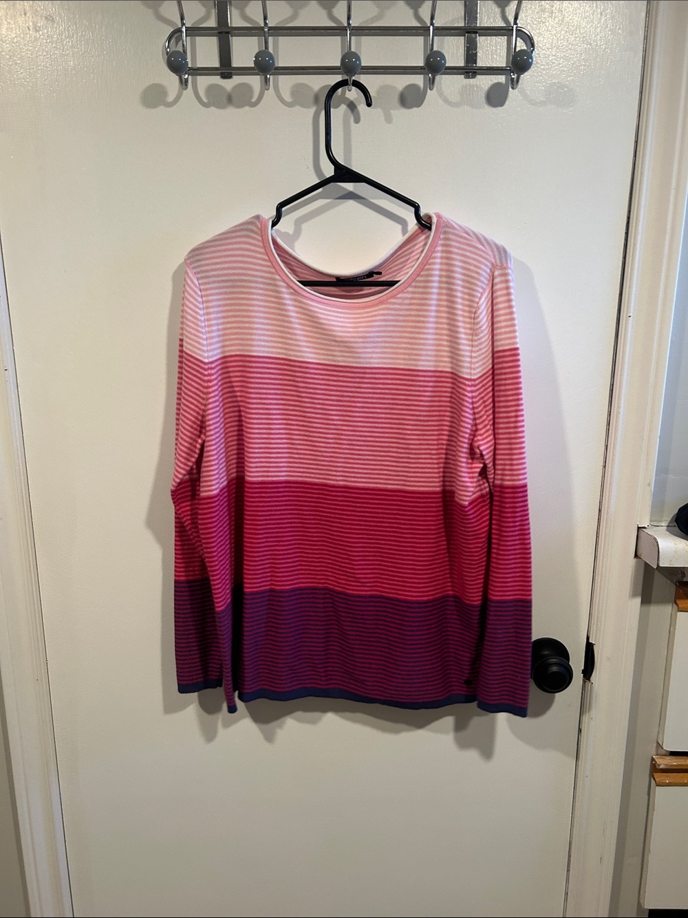Striped Ombre Long Sleeve Tee - Pink